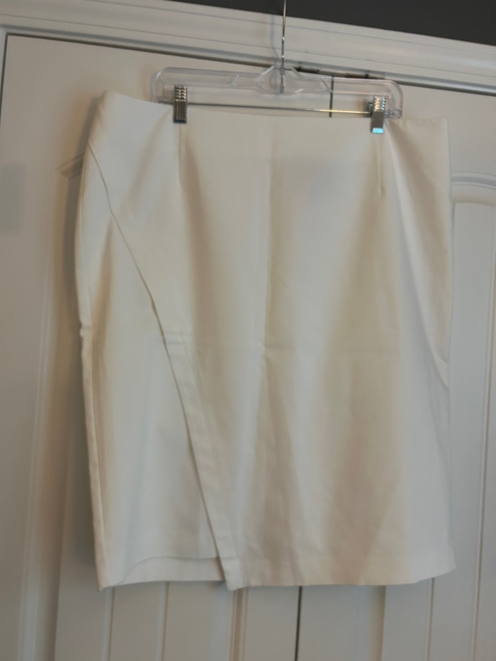 Lane Bryant White Asymmetrical Pencil Skirt
